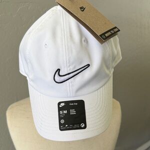 NWT Nike White Cap with Black Logo